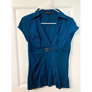 Express teal work blouse